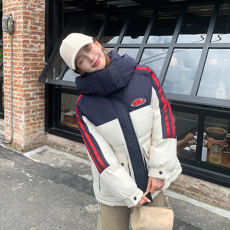 ملابس شتاء جديدة مبطنة بالقطن لعام 2025 ملابس نسائية فضفاضة غير رسمية مبطنة بالقطن تعلم سترات مبطنة بالقطن سميكة المد #1