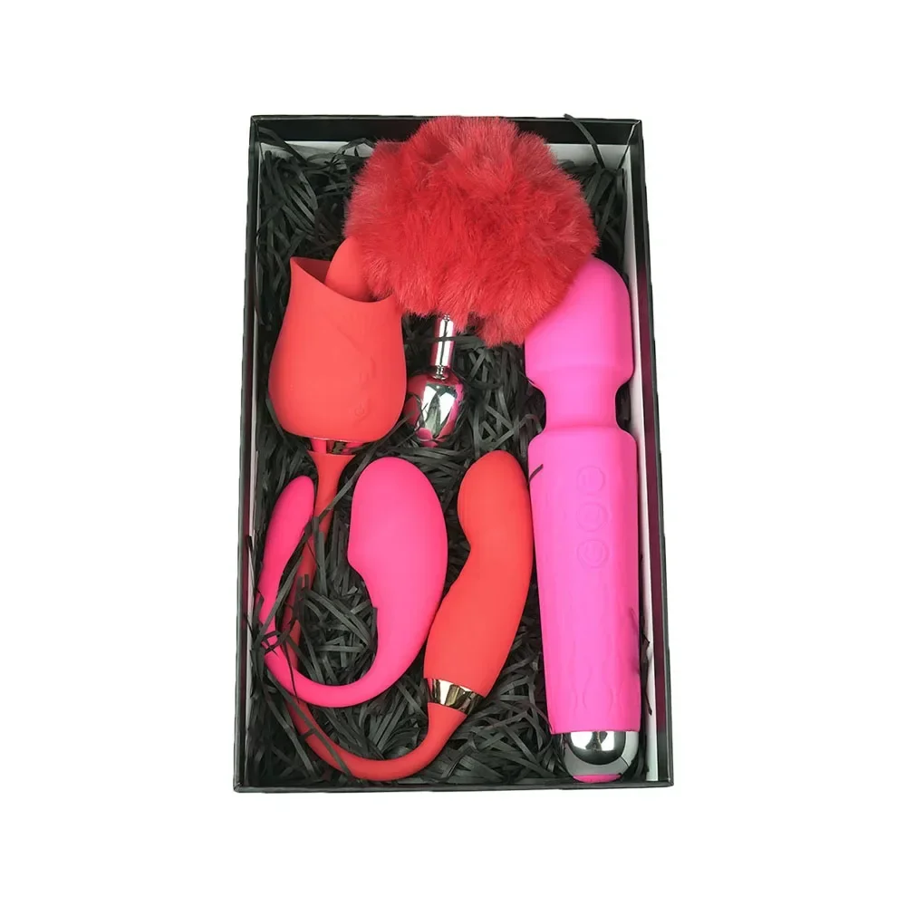AIERSHA Liebhaber Geschenk Erwachsene Spielzeug für Frauen AV Zauberstab Vibrator Ei Anal Plug Klitoris Stimulator Weibliche Masturbation Sex Spielzeug 4/set
