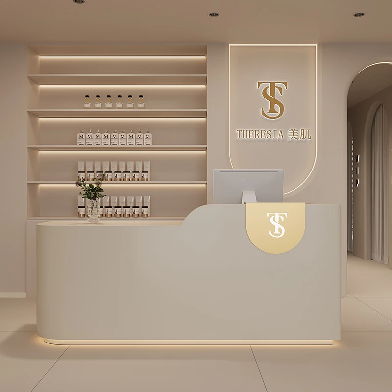 

Большие ресепшн-стойки с логотипом для клиник, салонов красоты, ресторанов, роскошные ресепшн-стойки, компьютерные бизнес-стойки, мебель для ресепшн