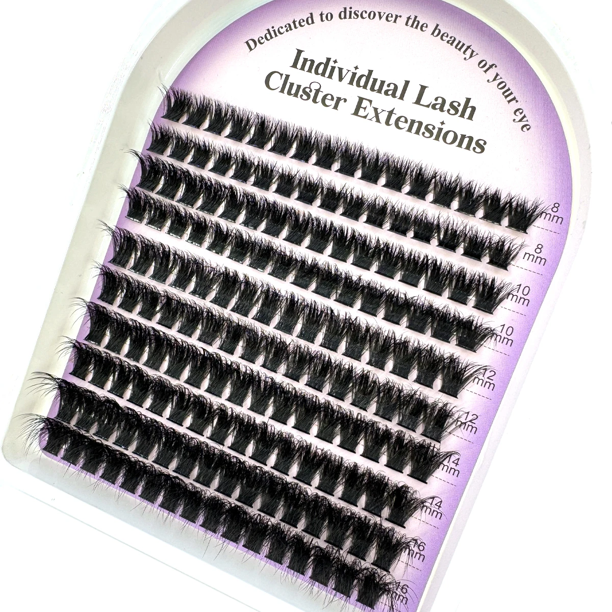 10 Reihen flauschige dicke Wimpern-Cluster 60–160D D/DD Curl Wispy Einzelwimpern 8–16 mm Mix Wimpernverlängerungen Falsche Wimpern – Detail 4