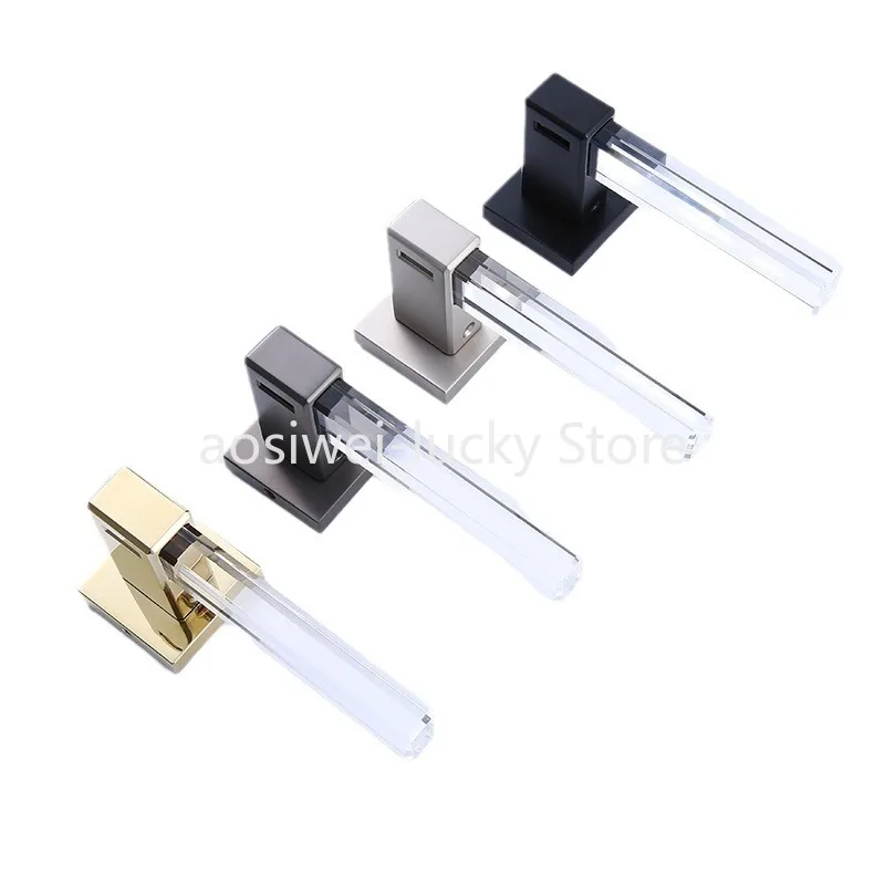

Hot Sale Modern Crystal Mute Room Door Lock Handle Fashion Interior Door Gate Furniture Hardware keyed entrance