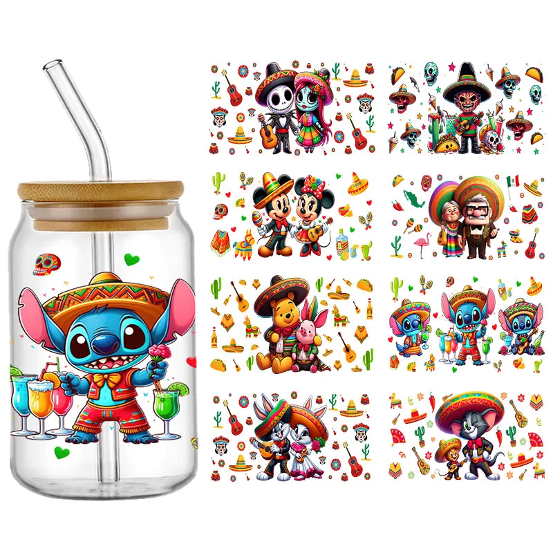 

Cute Cartoon Characters Mouse 16OZ UV DTF Cup Wrap Transfers Stickers Custom Labels Durable Waterproof Logo For Libbey Glass Can