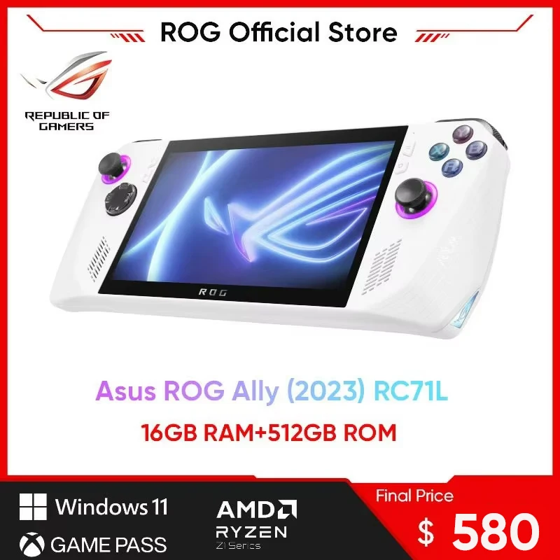 Asus ROG Ally (2023) RC71L Ryzen Z1 Extreme Handheld Game Player Game Console 7 Inch 120Hz IPS Retro Video Games For windows 11