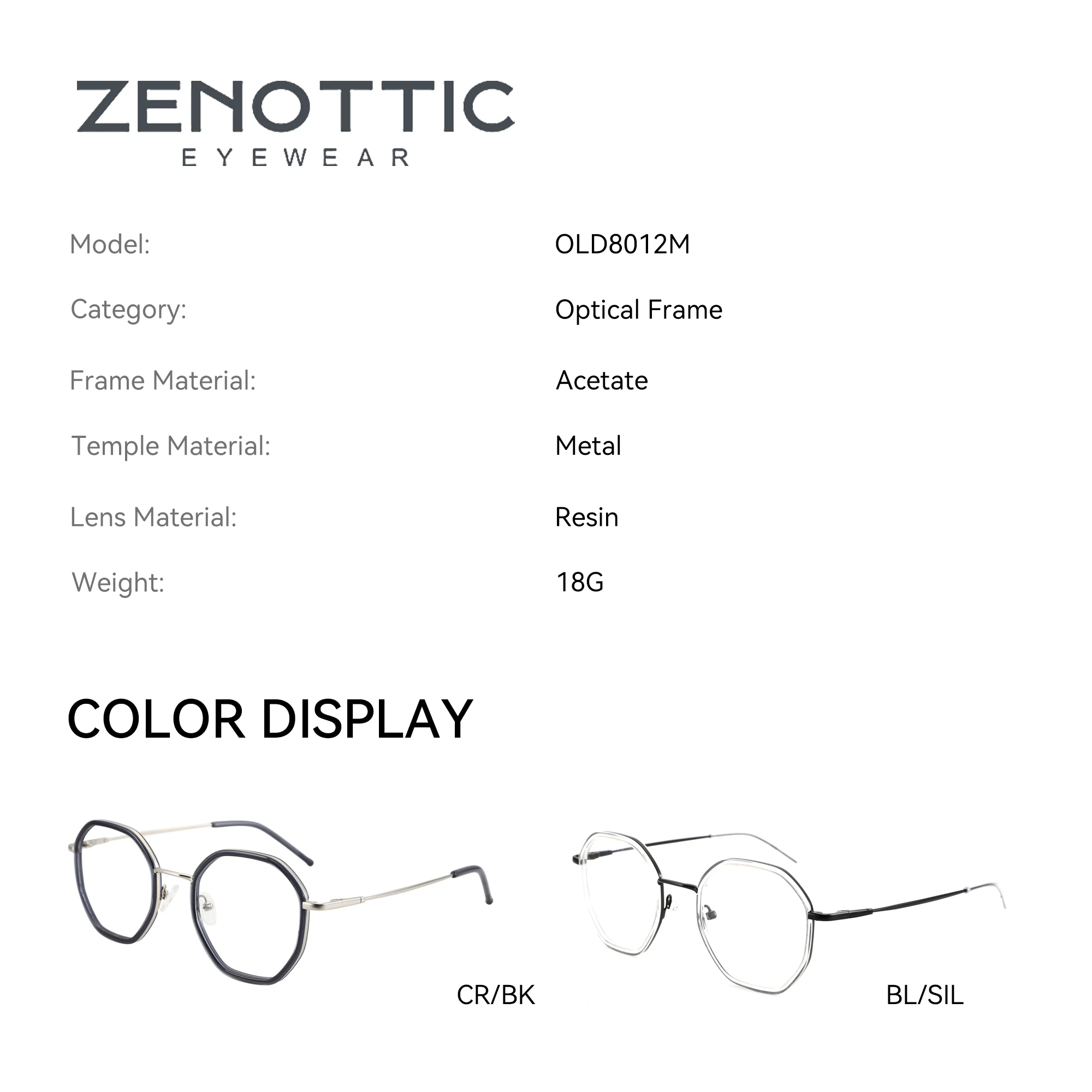 Zenottic-ラウンドアセテート光学フレーム、ユニセックスファッション眼鏡、手作り