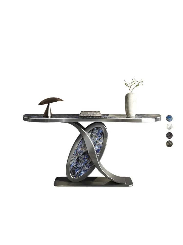 Light luxury rock slab entrance table designer simple modern strip case foyer end view table entry entrance entrance cabinet