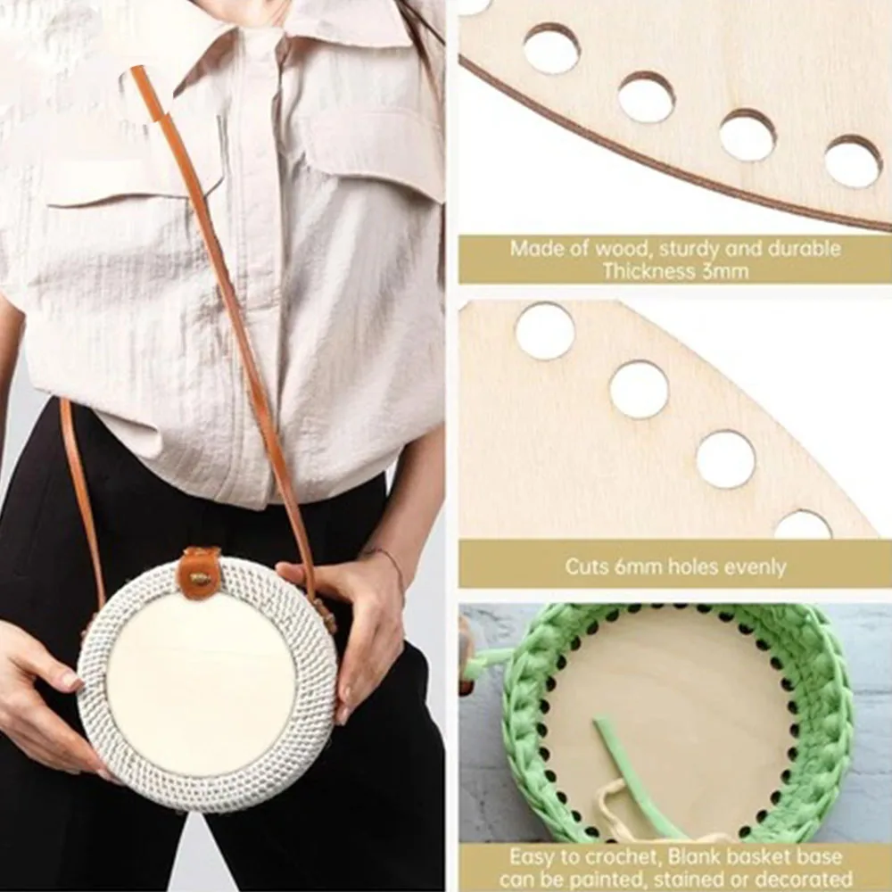 3 Pcs/Set Blank Wood Basket Base Plates Pre-Punched Multi-shape Bottoms DIY Woven Basket for Home Decor & Handicraft Creation