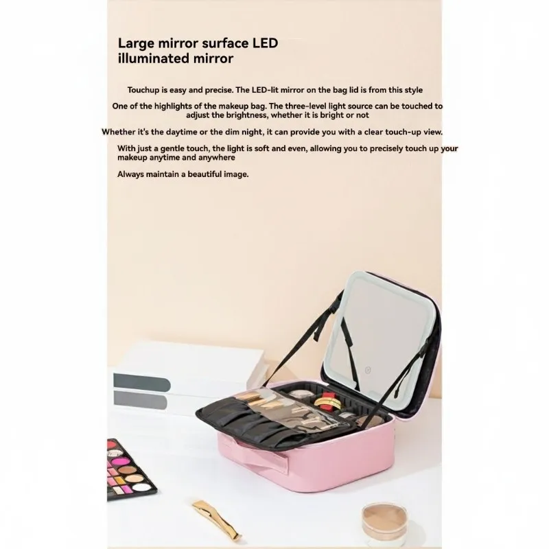

НОВИНКА-многофункциональная косметичка со светодиодной подсветкой и зеркалом — косметичка емкостью 1000 мАч, портативная для путешествий