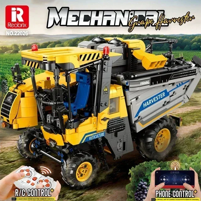 2024 NEW 22026 2206pcs Farm Grape Harvester Building Blocks Assembling Bricks Model Toys for Children Adult Gifts