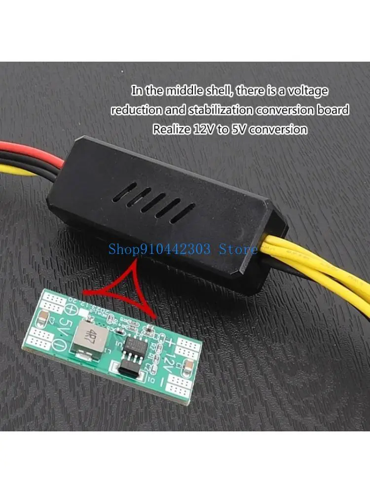 652F DC5525 Cable To DC5.5x2.5mm 12V Supply Cord 50cm/19.69inch 12V to 5V