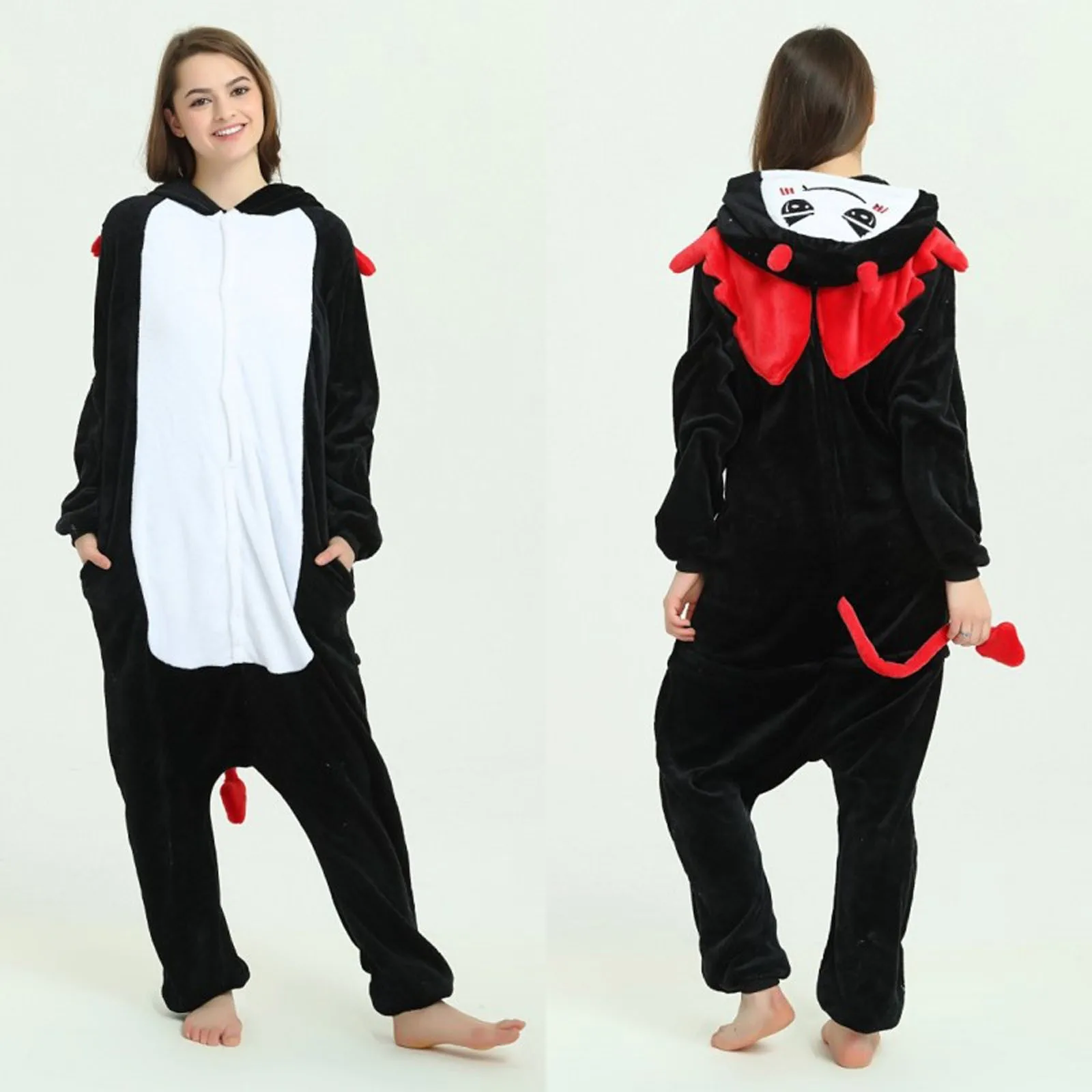 Adult Evil animal Onesie Pajamas Monster Flannel Family Party Costumes Jumpsuits Homewear Suit Outfits Men's winter pajamas