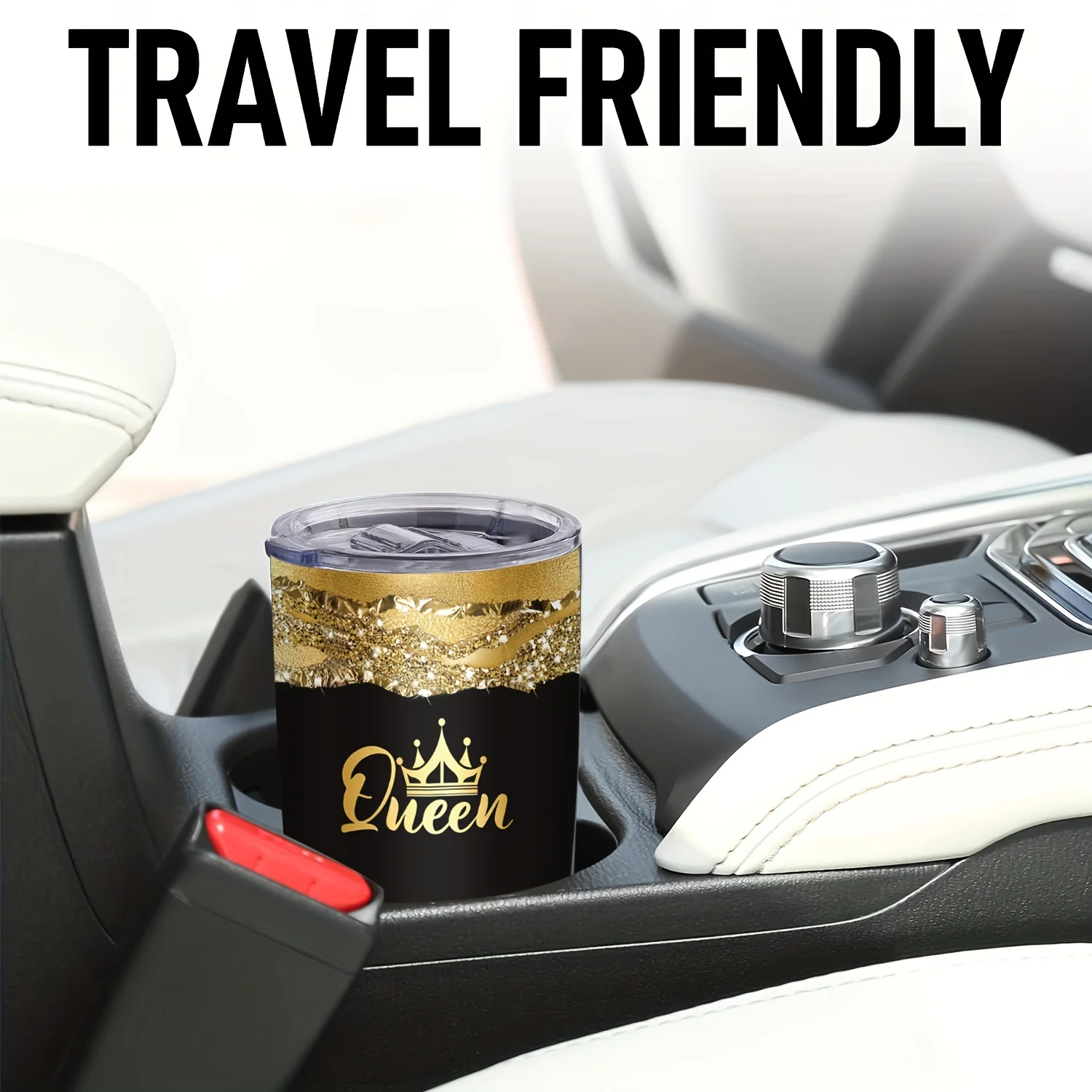 عبوة واحدة من كوب معزول كوين مع غطاء، كوب سفر من الفولاذ المقاوم للصدأ سعة 20 أونصة، كوب حراري قابل لإعادة الاستخدام للمشروبات الساخنة والباردة #6