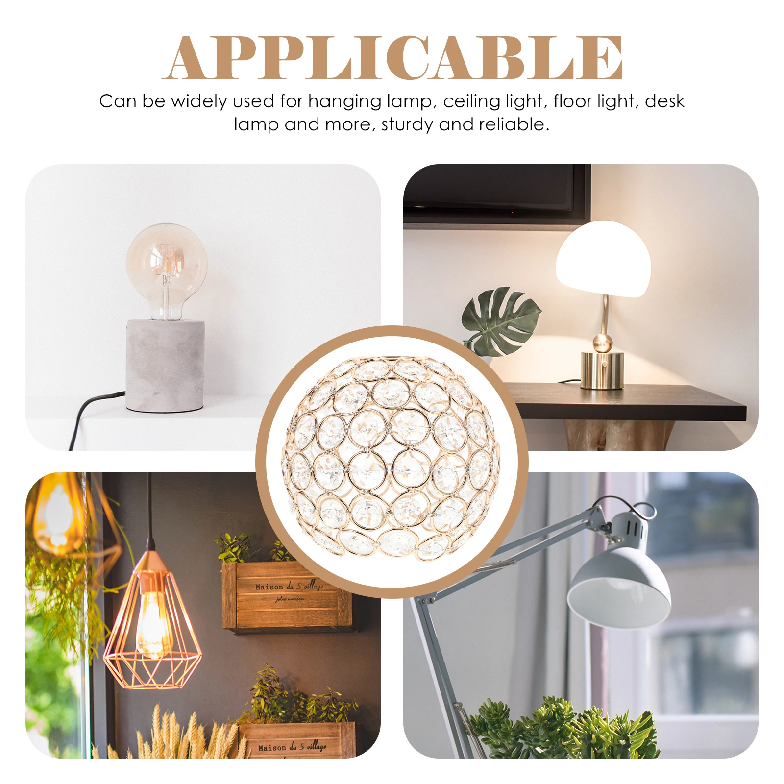 

1 шт., стеклянный абажур, прочный хрустальный абажур, элегантный потолочный светильник, тонкая мастерство, аксессуар для домашнего освещения