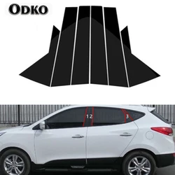 6Pcs Car Pillar Posts Window Door Moulding Trims Sticker For Hyundai IX35 2010 2011 2012 2013 2014 2015
