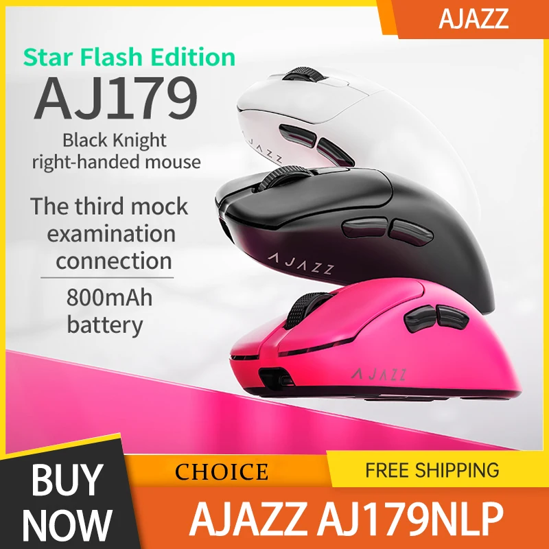 

Ajazz Aj179nl Эргономичная беспроводная игровая мышь для правой руки — оригинальная мышь Paw3311 \ 3395, легкий аксессуар для геймера, около 59 г