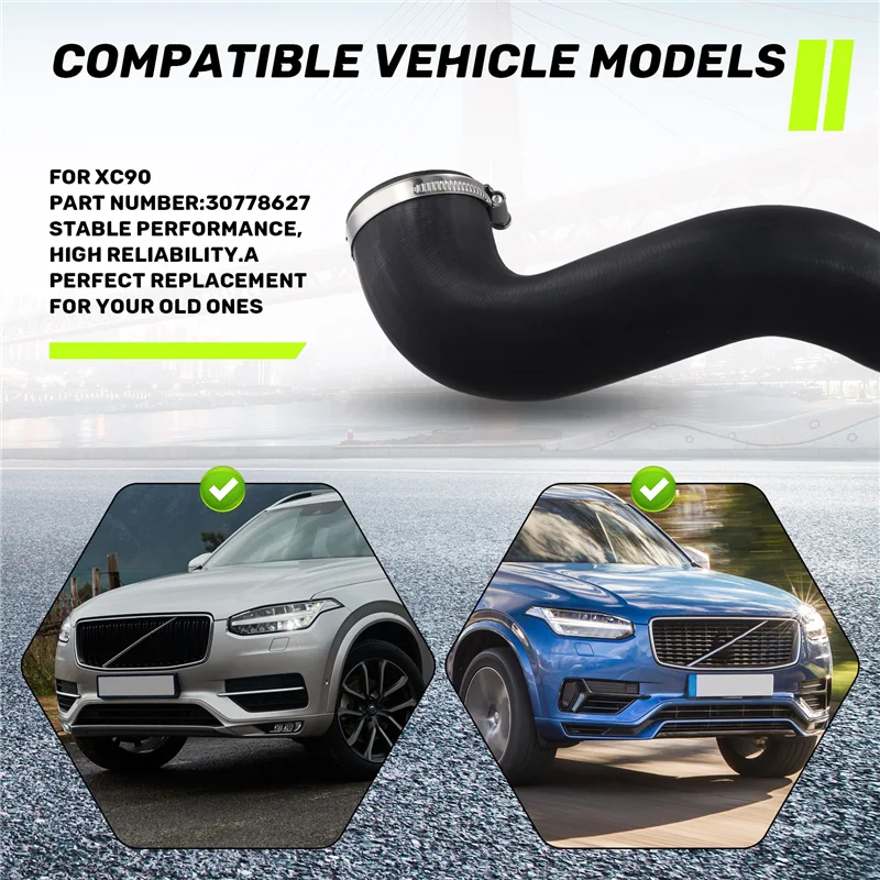 

Трендовый 30778627 Автомобильный интеркулер с турбонаддувом, воздушный шланг для Volvo XC90, впускная труба Boost