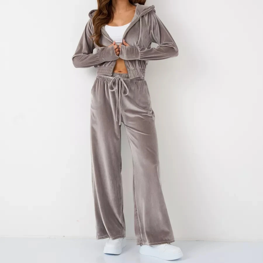 

Matching Sets Two Piece Sets Women Pant Set Tracksuit Jogger Y2k Sweatshirts Autumn Winter Sports Elastic Waist Streetwear Pants