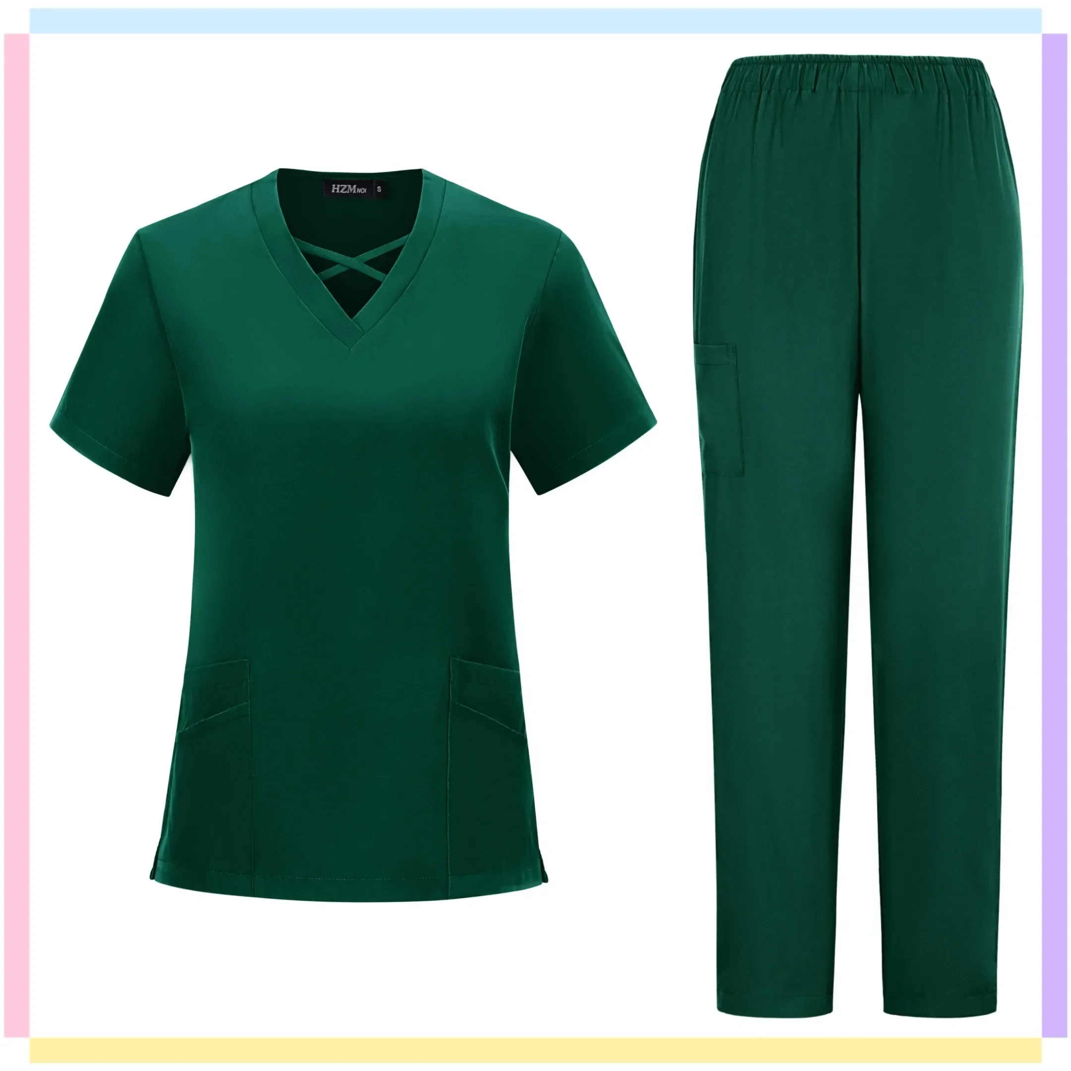 Hot Sale Anti Wrinkle Washable Soft Nurse Scrubs Hospital Medical Scrubs Women Nursing Top Jogger Scrubs Uniforms Sets Work Wear