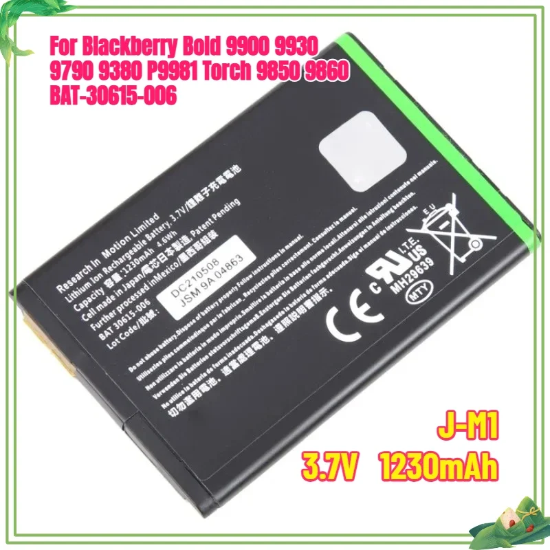 SWZY J-M1 Battery 3.7V 230mAh For Blackberry Bold 9900 9930 9790 9380 P9981 Torch 9850 9860 JM1 BAT-30615-006