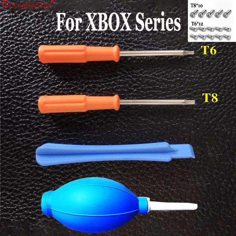 1Set Game Tools Kit For Xbox Series Controller Torx T8 T6 Screwdriver Tear Down Repair Tool with T6 T8 Screws Dust Blowing Ball