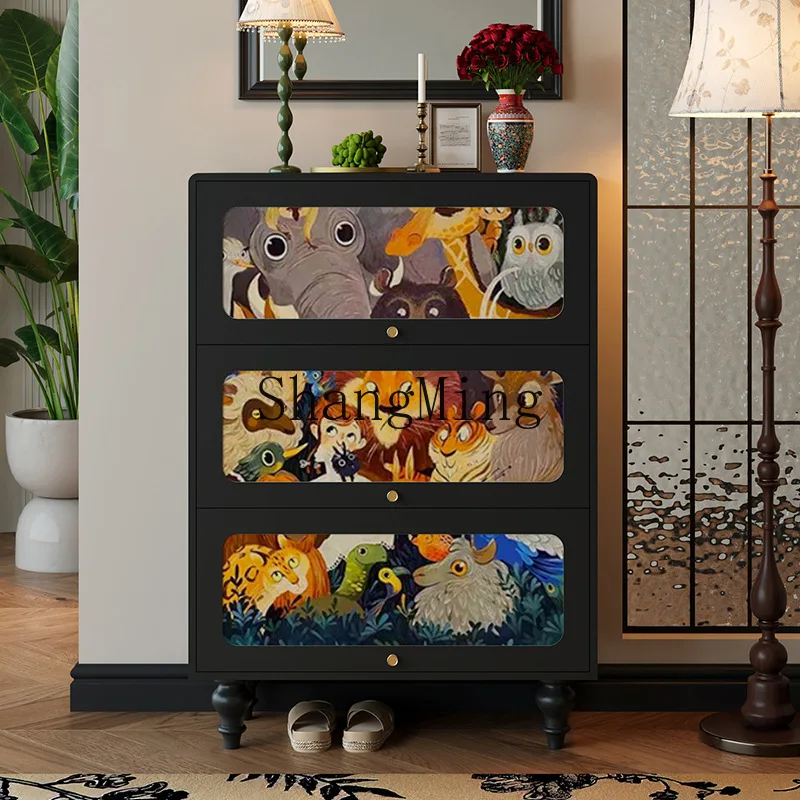 

ZYY home entrance cabinet household living room integrated solid wood function storage storage cabinet