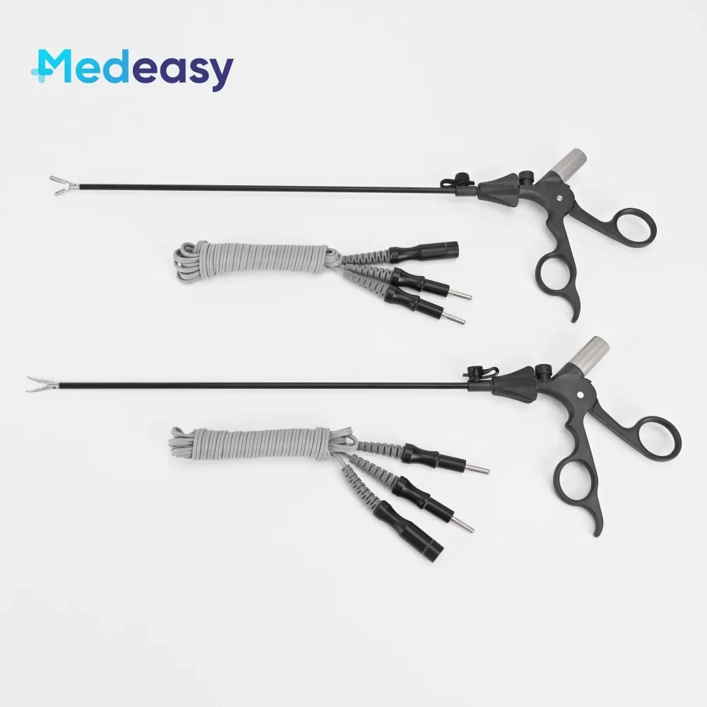 Laparoscopic Reusable Bipolar Coagulation Cutting Forceps, Laparoscopy Surgical Instruments Bipolar Forceps With Cable