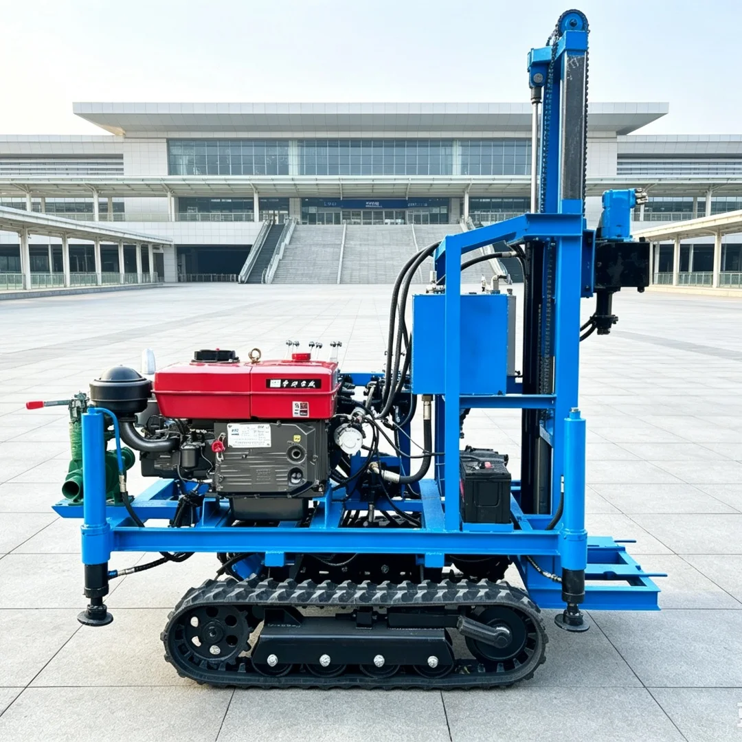 Customized 22‑25 HP Diesel Hydraulic Crawler Water Well Drilling Rig, Small Export Water Intake Drilling Equipment