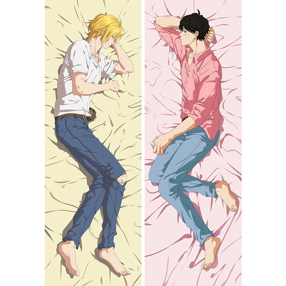 Anime Decorating Pillow Case Banana Fish Eiji Okumura Ash Lynx Dakimakura 2-Side Print Hugging Body Cushion Cover Otaku Waifu