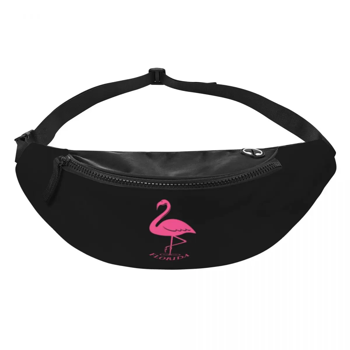 Custom Fashion Florida Flamingo Bird Fanny Pack for Running Women Men Animal Crossbody Waist Bag Phone Money Pouch