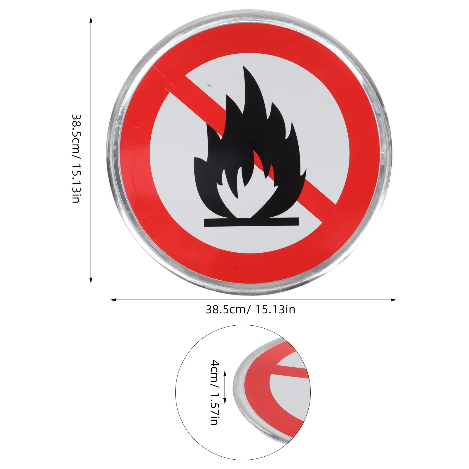 علامة الوقاية من الألومنيوم تحذير السلامة من الحرائق 30 سم للتخييم في الهواء الطلق بدون علامة أمان مفتوحة للحرق علامات التخييم