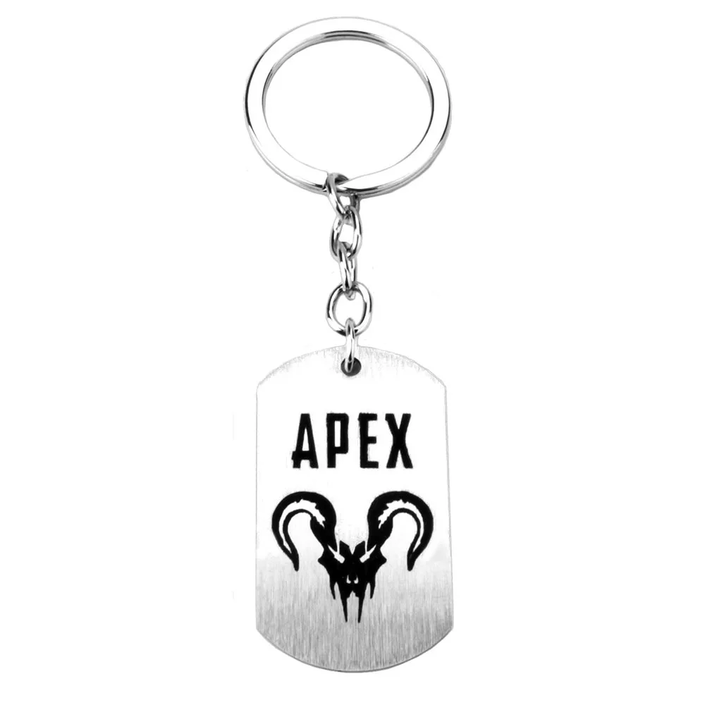 APEX Legends Invitation Laser Pendant Keychain for Men Women Stainless Steel Dog Tag Chain Necklace Fans Collectible Jewelry