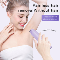 1PC 2-in-1 Woman Hair Removal Electric Razor Device Portable Hair Removal Knife Cordless Painless Body Groomer Bikini Trimmer