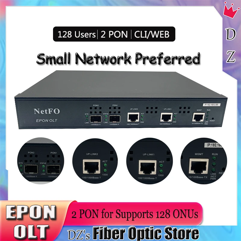 Imagem -04 - Netof Portas Epon Olt Pon Sfp Módulo Web Snmp Cli Compatível Huawei Zte Epon Xpon Onu Gbic Fibra Ópticaequipamento de Transmissão