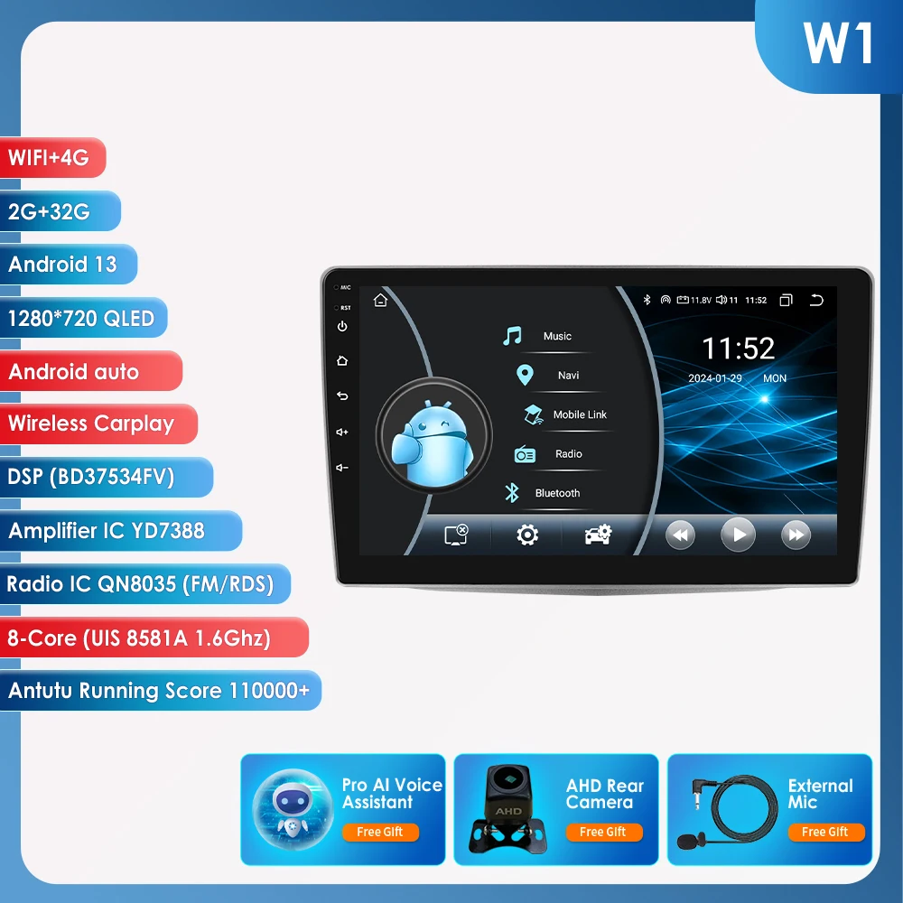OSSURET Android 14 Autoradio Voor Alfa Romeo MiTo 955 2008-2016 Intelligent Systeem Carplay auto Multimedia Video Player GPS 6115