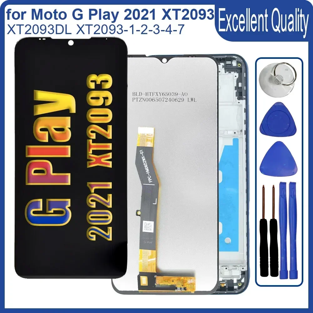 6.5'' for Motorola Moto G Play 2021 XT2093 XT2093DL LCD Display Touch Screen Digitizer Replacement for Moto G Play 2021 Display