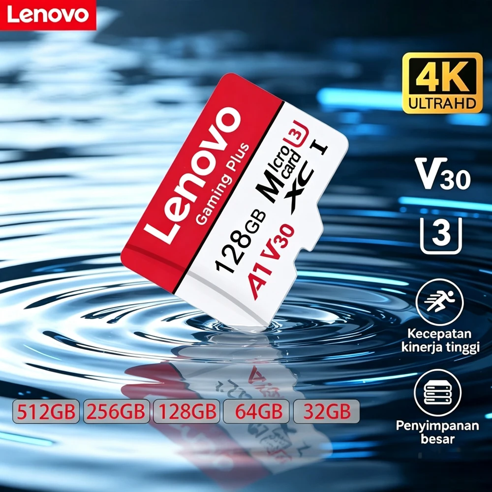 Lenovo Universal High-Speed TF Memory Card 128GB 256GB 512GB Class 10 SD Card Compatible Digital Camera Photo Storage