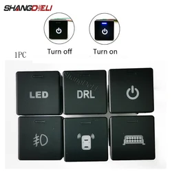 1PC Blue LED Light Car Power On Off DRL Fog Light Radar Switch with Connecting Wire for For Isuzu D-MAX 2021- 2023