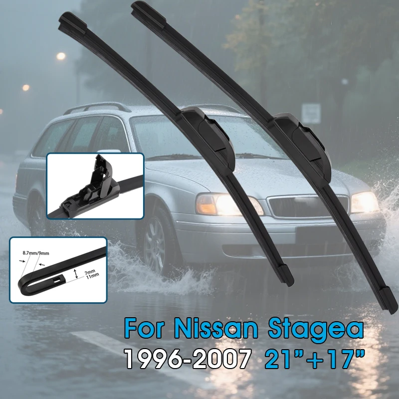 Auto Wischer Klingen 21 "+ 17" Für Nissan Stagea WC34 M35 1996-2007 Windschutzscheibe Windschutzscheibe Front fenster Klingen Auto Zubehör