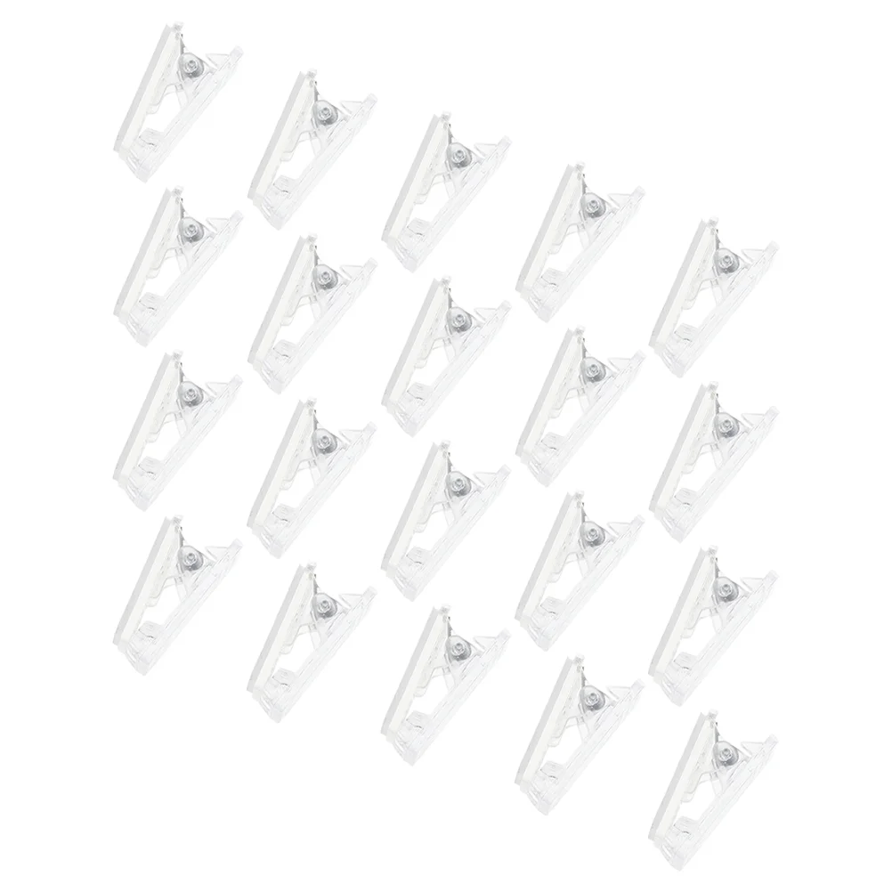 20 Pcs Self-adhesive Clip Hanging Spring Clips Badge Wall Tapestry Pp Name Cards Clear Plastic