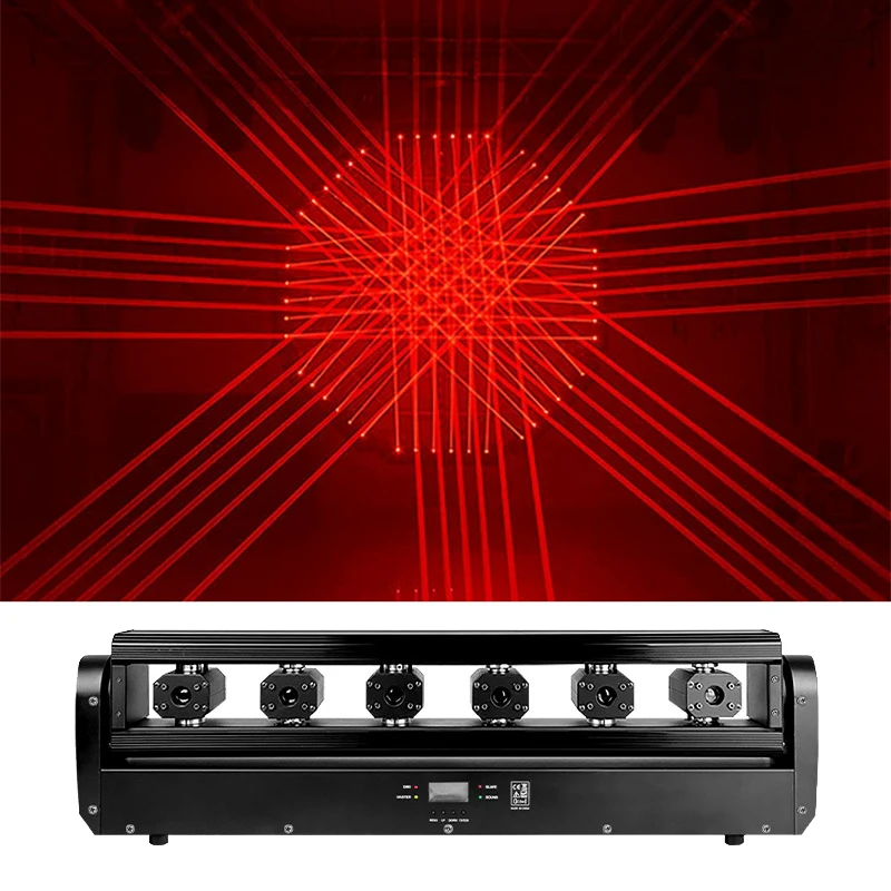 6/8 Eyes 500mW Red/RGB Moving Laser Light RJ45 DMX512 Voice Control Stage Light For Party Disco KTV Club Home  DJ Bar Wedding