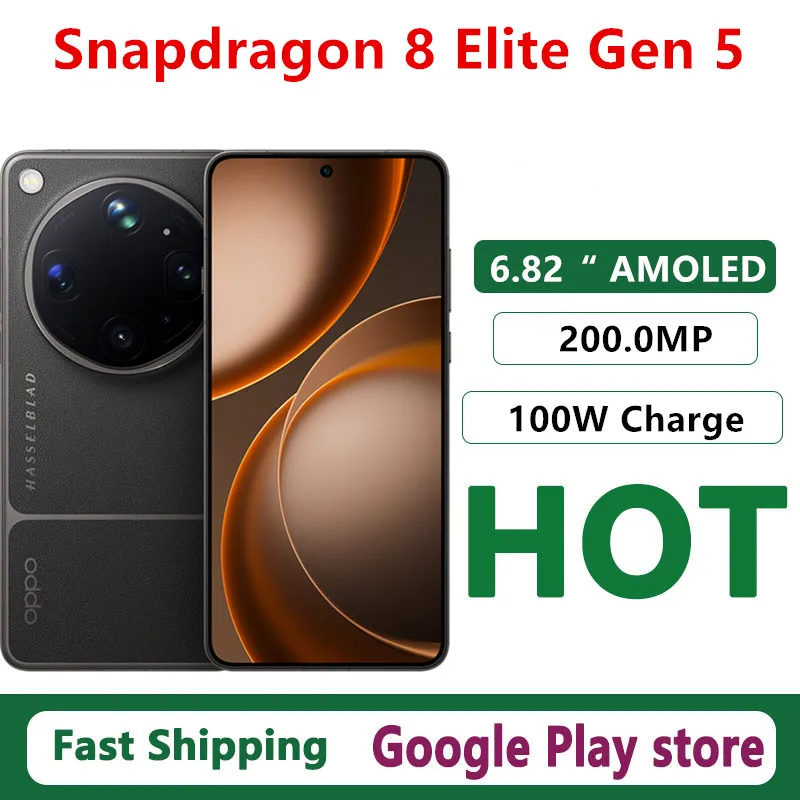 Original Oppo Find X9 Ultra Mobile Phone Snapdragon 8 Elite Gen 5 IP69 Waterproof 6.82" AMOLED 200.0MP 100W Charge 7050mAh