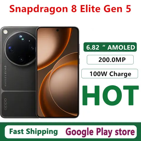 Original Oppo Find X9 Ultra Mobile Phone Snapdragon 8 Elite Gen 5 IP69 Waterproof 6.82" AMOLED 200.0MP 100W Charge 7050mAh