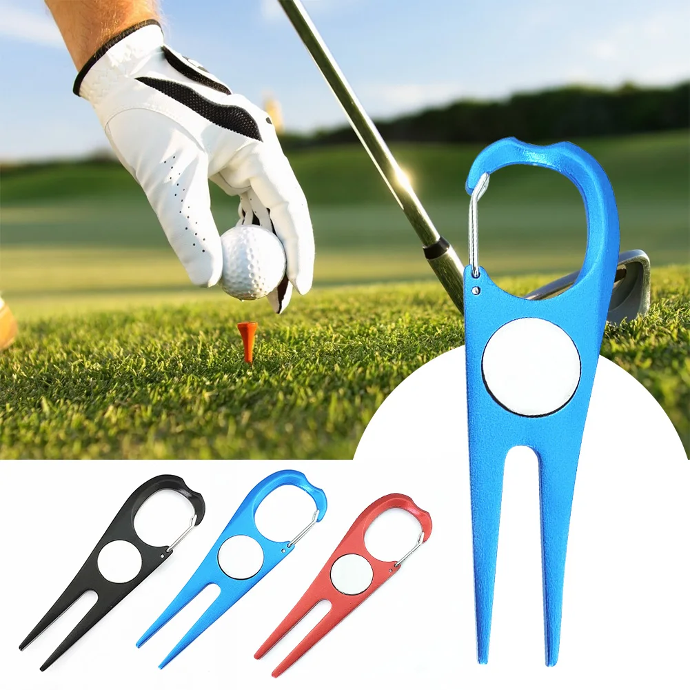 Divot Pitch-Herramientas de limpieza de reparación de Golf portátiles para golfista, tenedor de Pitchfork multifuncional, Putting Green Fork, Ayuda