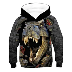 Fierce Dinosaur 3D Print Hoodie Men Children Clothing Long Sleeve Pullover Coat Harajuku Streetwear Autumn Casual Trend Hoodies