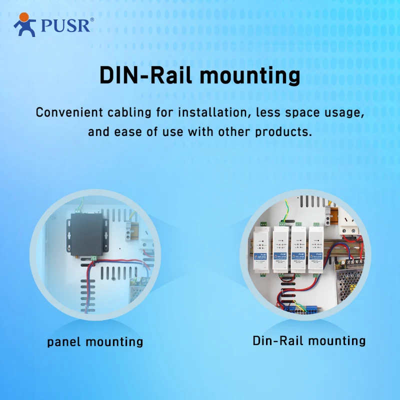 USR-DR504-EUX Módem celular inalámbrico industrial con carril Din Transmisión de datos de módem serie Gsm entre redes RS485 y 4G