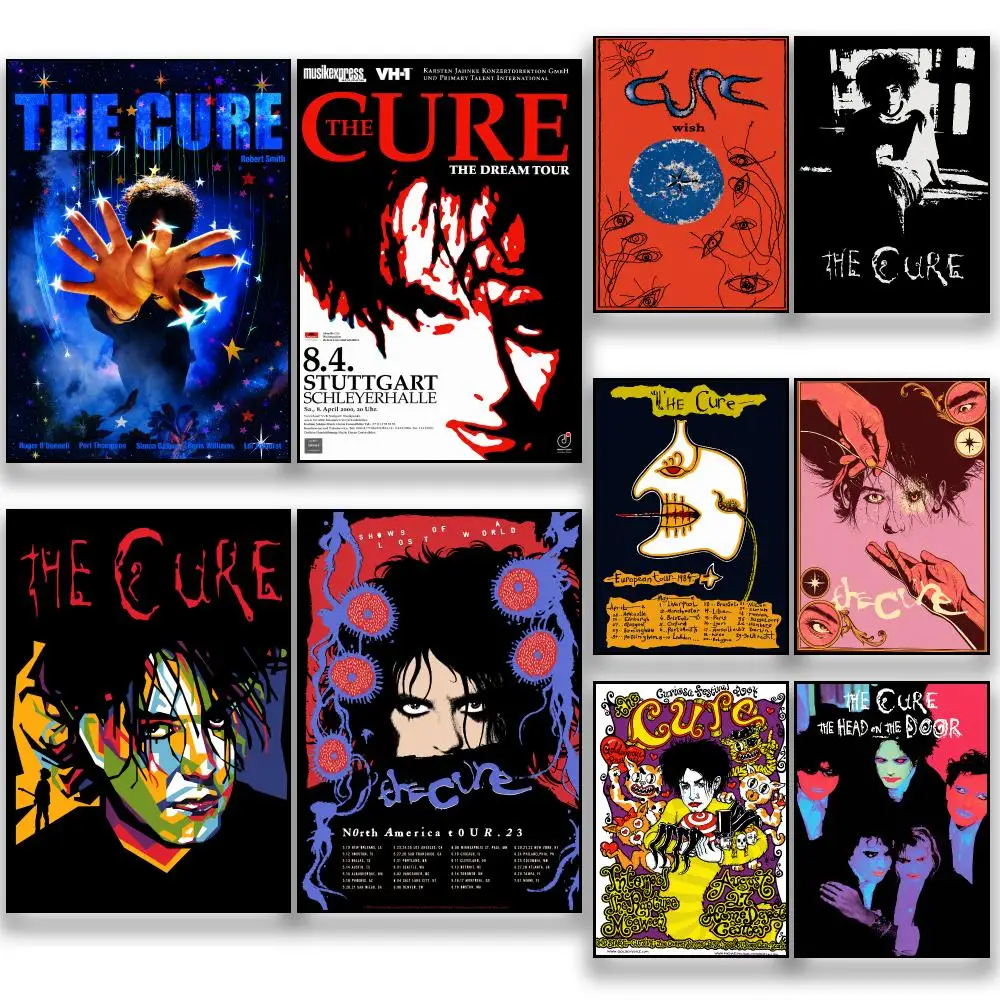 Band T-The Cure Gothic Rock Poster HD Removable Wall Art Gift Bedroom Lounge Dorm Office Gaming Cafe Bars
