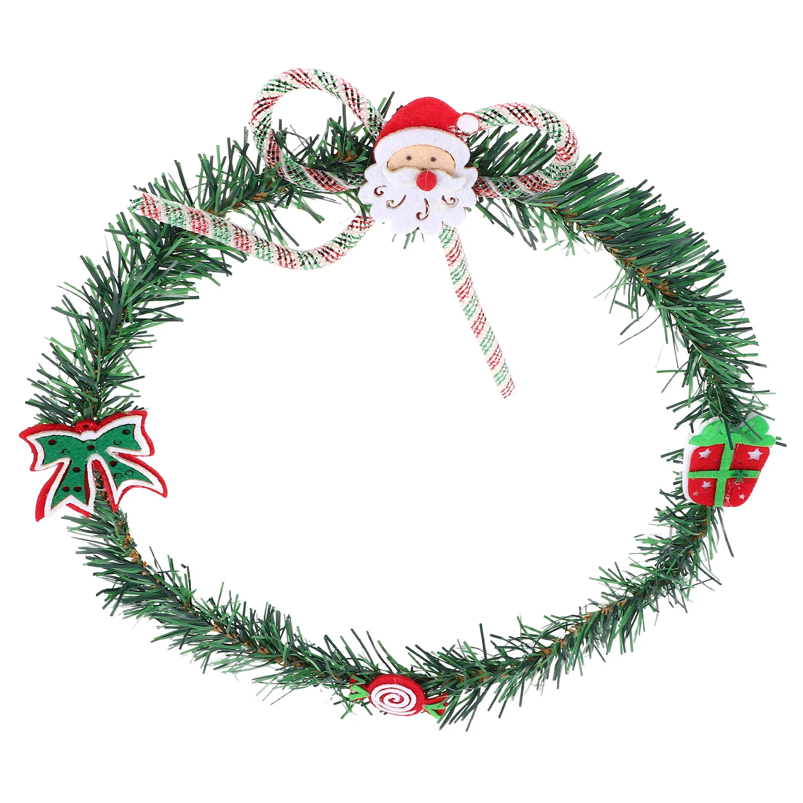

Christmas Decoration Wreath Artificial Leaf Garland Green PVC Holiday Mini Wreath Ornaments Xmas Door Home Party