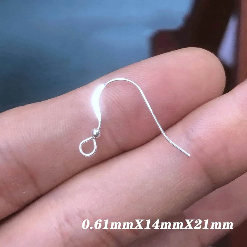 Ear Wire Flat 925 Sterling Silver Ear Wire W/2/3mm Bead Mirror Bead Loop Ear Components Wholesale Jewelry Findings