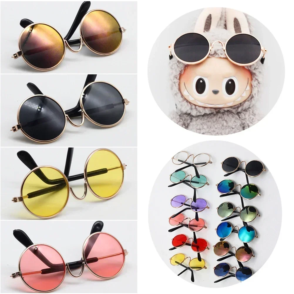 17 cm Labubu Coole Streetwear-Sonnenbrille mit Farbverlauf – modisches Puppenbrillen-Outfit und BJD-Zubehör