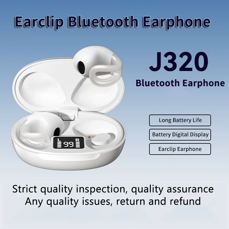 Earclip Bluetooth Earphone Light Weight Mini Power Digital Display Directional Transmission Headphone Android IOS Universal