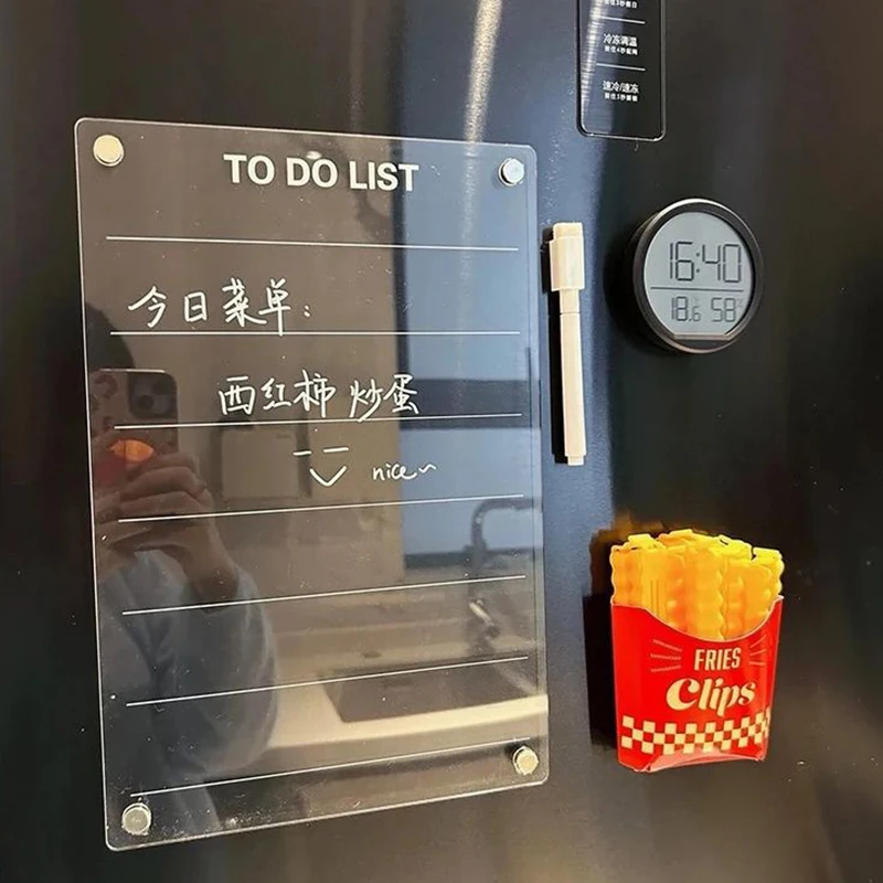 ⑧ Acrylic Refrigerator Magnet Calendar Board Magnetic Handwritten Erasable Message Board Whiteboard Memo Weekly Planner